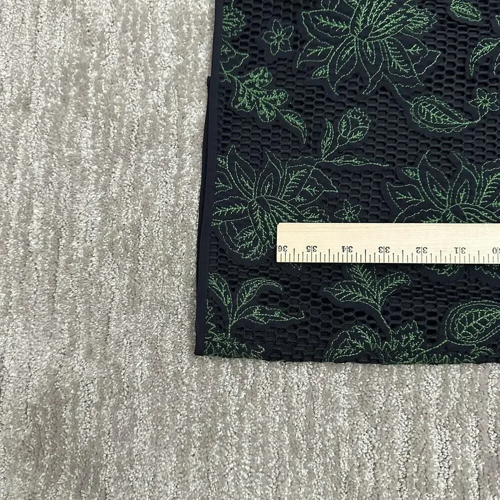 Tory Burch Dress Womens 4 Blue Green Floral Lace Sheath Short Sleeve Lined Mesh